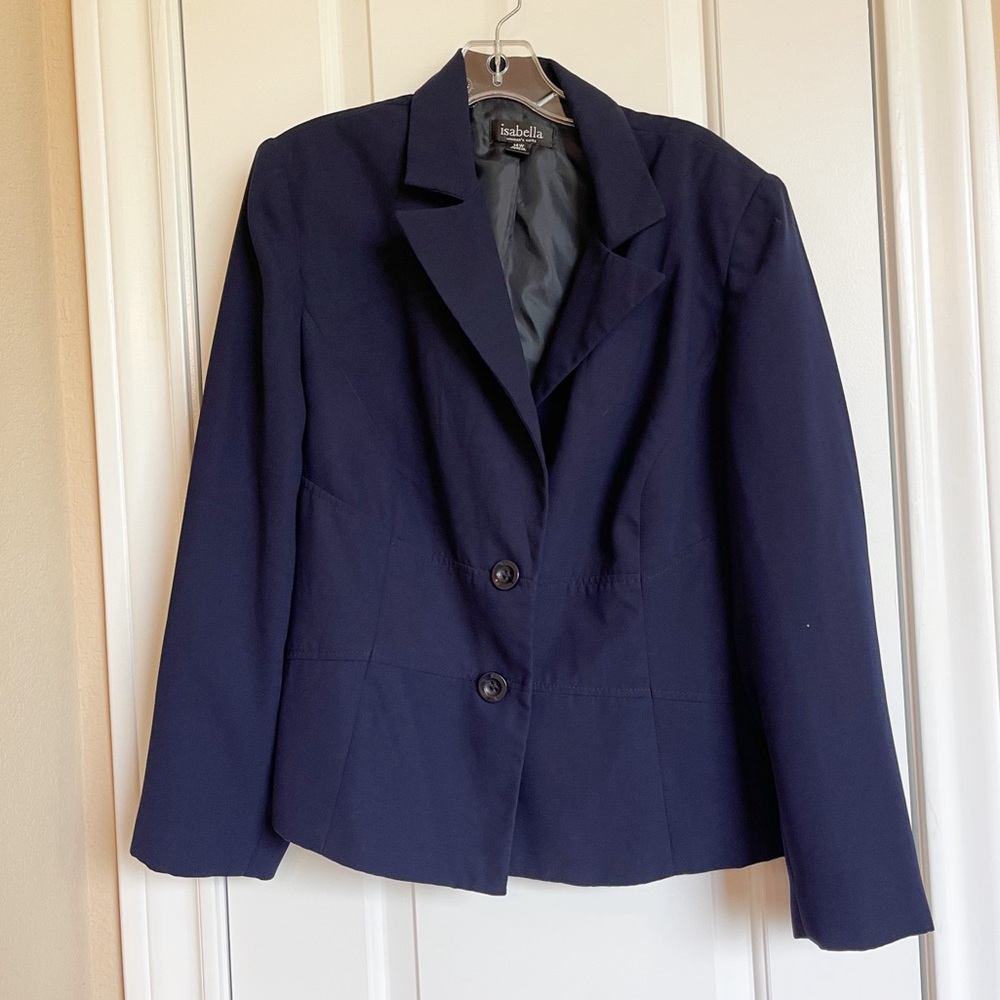 Isabella Navy Blazer, 14W, LIKE NEW